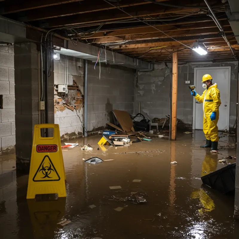 Flooded Basement Electrical Hazard in Jacksonville, NC Property